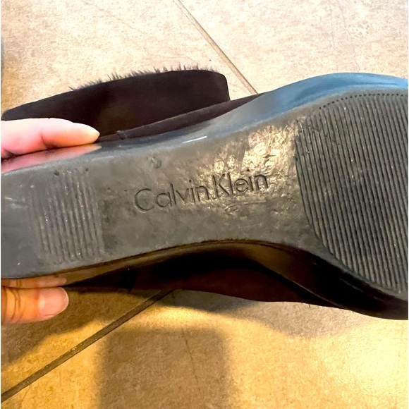Calvin Klein cruelty-free waterproof wedge boots in size 8.5 in Brown - Picture 9 of 10